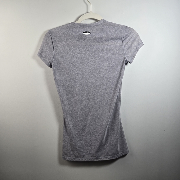 Under Armour Women's Heather Gray V-Neck Tee - Picture 4 of 4